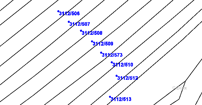 Parcela st. 3112/573 v KÚ Dambořice, Katastrální mapa