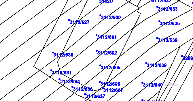 Parcela st. 3112/602 v KÚ Dambořice, Katastrální mapa