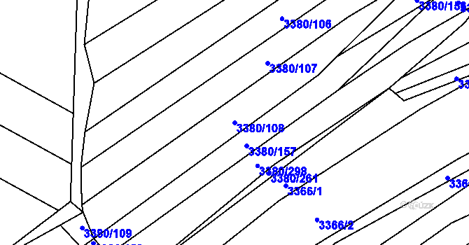 Parcela st. 3380/108 v KÚ Dambořice, Katastrální mapa