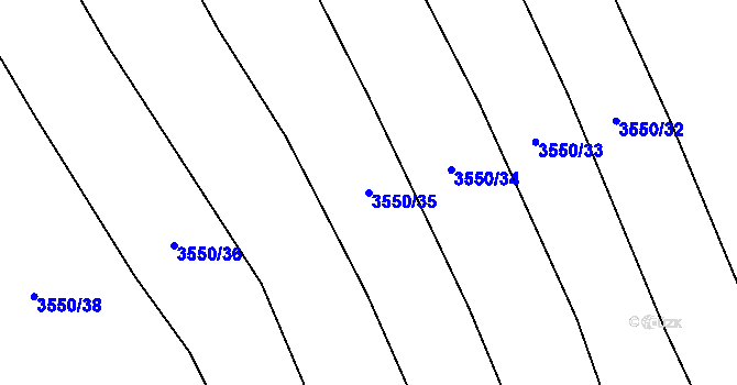 Parcela st. 3550/35 v KÚ Dambořice, Katastrální mapa