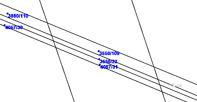 Parcela st. 3550/109 v KÚ Dambořice, Katastrální mapa