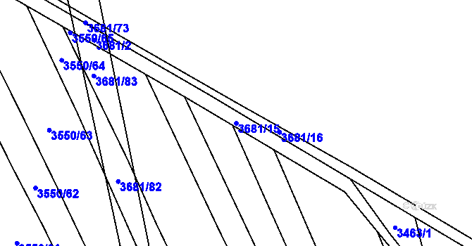 Parcela st. 3681/15 v KÚ Dambořice, Katastrální mapa
