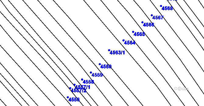 Parcela st. 4563/2 v KÚ Dambořice, Katastrální mapa