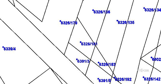 Parcela st. 6326/181 v KÚ Dambořice, Katastrální mapa