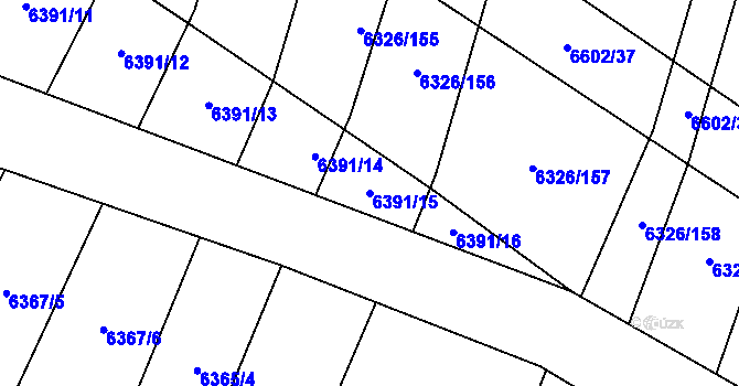 Parcela st. 6391/15 v KÚ Dambořice, Katastrální mapa