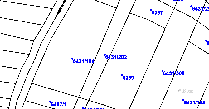 Parcela st. 6431/282 v KÚ Dambořice, Katastrální mapa