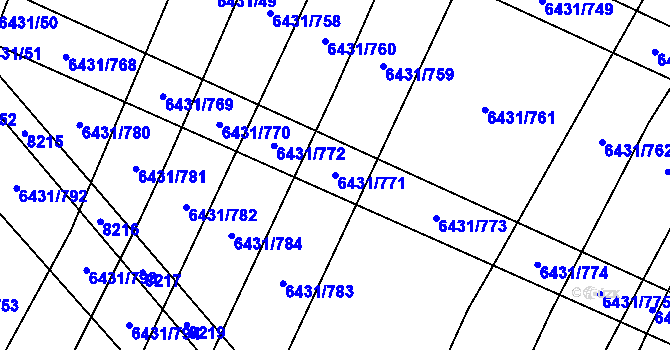 Parcela st. 6431/771 v KÚ Dambořice, Katastrální mapa