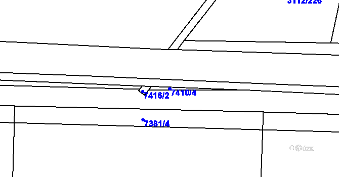Parcela st. 7410/4 v KÚ Dambořice, Katastrální mapa