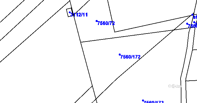 Parcela st. 7560/170 v KÚ Dambořice, Katastrální mapa