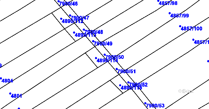 Parcela st. 7900/50 v KÚ Dambořice, Katastrální mapa