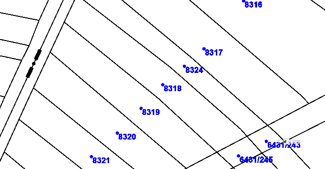 Parcela st. 8318 v KÚ Dambořice, Katastrální mapa