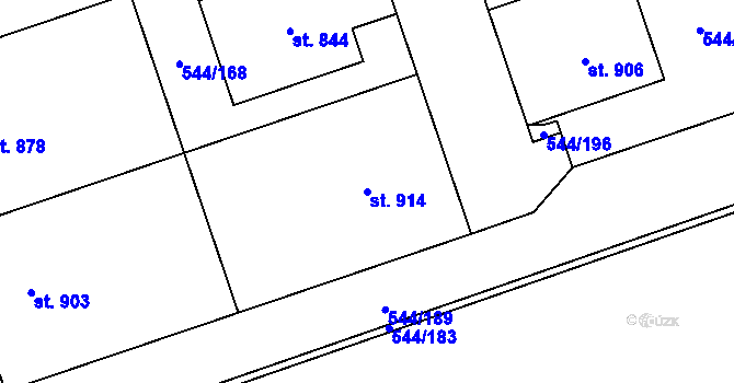 Parcela st. 914 v KÚ Dambořice, Katastrální mapa