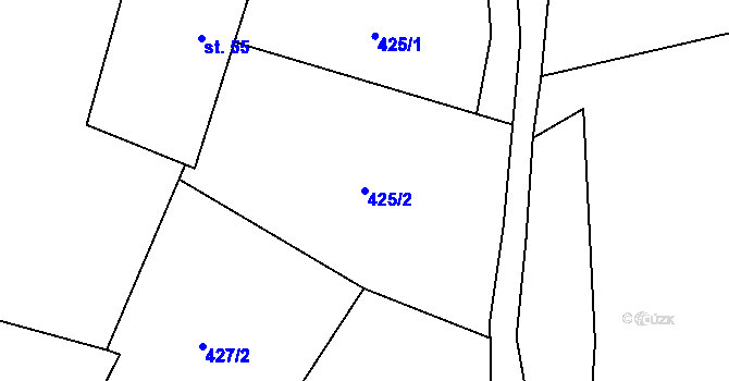 Parcela st. 425/2 v KÚ Damíč, Katastrální mapa