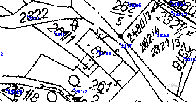 Parcela st. 81 v KÚ Damníkov, Katastrální mapa