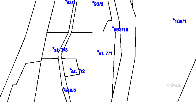 Parcela st. 7/1 v KÚ Trpík, Katastrální mapa