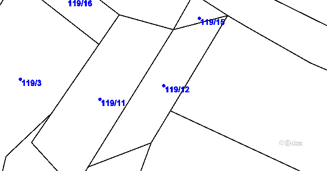 Parcela st. 119/12 v KÚ Trpík, Katastrální mapa