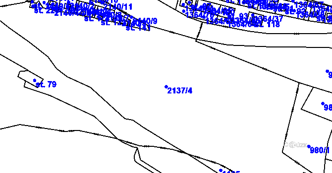 Parcela st. 2137/4 v KÚ Damnov, Katastrální mapa