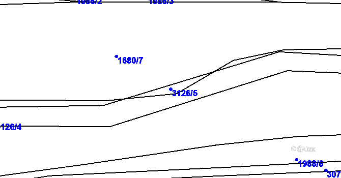 Parcela st. 3126/5 v KÚ Damnov, Katastrální mapa