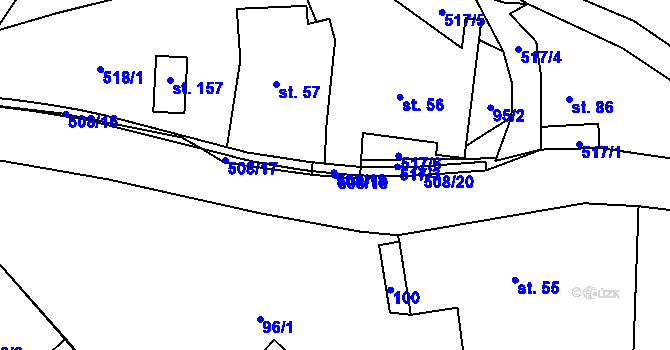 Parcela st. 508/19 v KÚ Daňkovice, Katastrální mapa