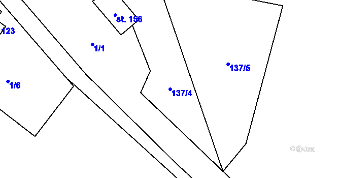 Parcela st. 137/4 v KÚ Daňkovice, Katastrální mapa