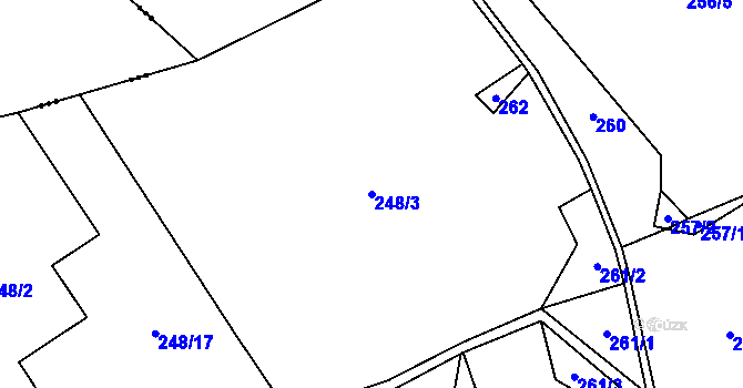 Parcela st. 248/3 v KÚ Daňkovice, Katastrální mapa