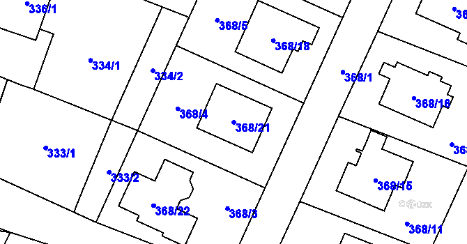 Parcela st. 368/21 v KÚ Darkovice, Katastrální mapa