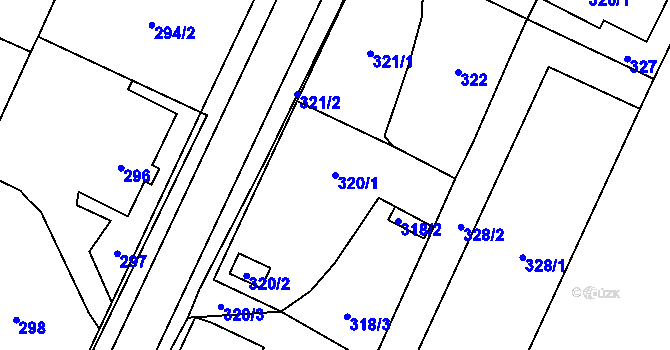Parcela st. 320/1 v KÚ Darkovice, Katastrální mapa