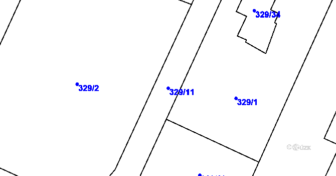 Parcela st. 329/11 v KÚ Darkovice, Katastrální mapa