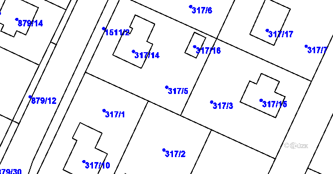 Parcela st. 317/5 v KÚ Darkovice, Katastrální mapa