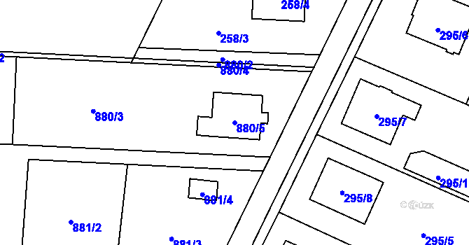 Parcela st. 880/5 v KÚ Darkovice, Katastrální mapa
