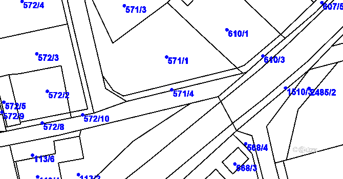 Parcela st. 571/4 v KÚ Darkovice, Katastrální mapa