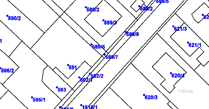 Parcela st. 589/7 v KÚ Darkovice, Katastrální mapa