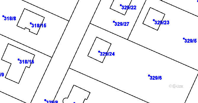 Parcela st. 329/24 v KÚ Darkovice, Katastrální mapa