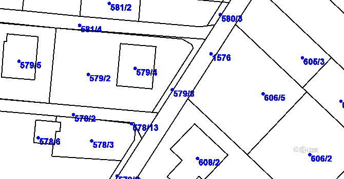 Parcela st. 579/8 v KÚ Darkovice, Katastrální mapa