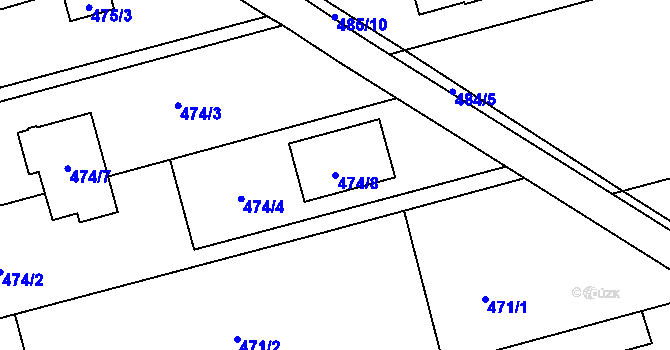 Parcela st. 474/8 v KÚ Darkovice, Katastrální mapa