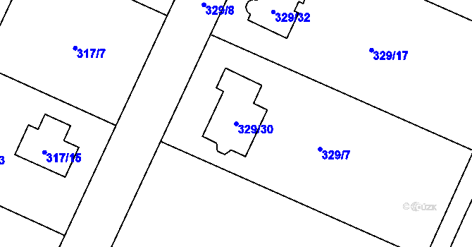 Parcela st. 329/30 v KÚ Darkovice, Katastrální mapa