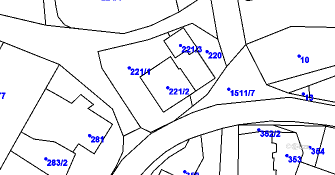 Parcela st. 221/2 v KÚ Darkovice, Katastrální mapa
