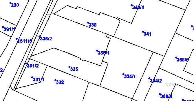 Parcela st. 336/1 v KÚ Darkovice, Katastrální mapa