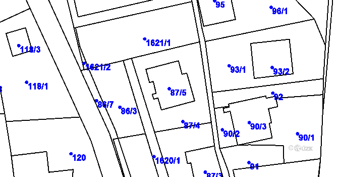 Parcela st. 87/5 v KÚ Darkovice, Katastrální mapa