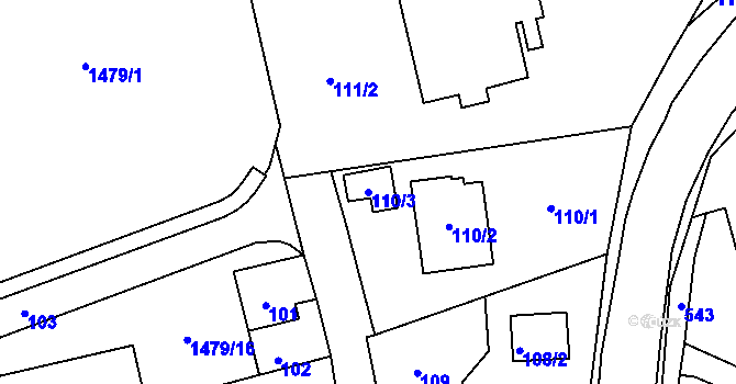 Parcela st. 110/3 v KÚ Darkovice, Katastrální mapa