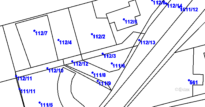 Parcela st. 112/3 v KÚ Darkovice, Katastrální mapa