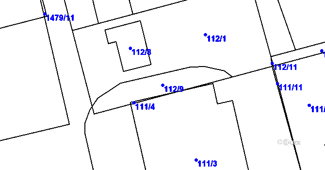 Parcela st. 112/9 v KÚ Darkovice, Katastrální mapa