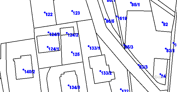 Parcela st. 133/1 v KÚ Darkovice, Katastrální mapa