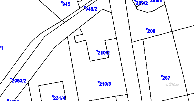 Parcela st. 210/2 v KÚ Darkovice, Katastrální mapa