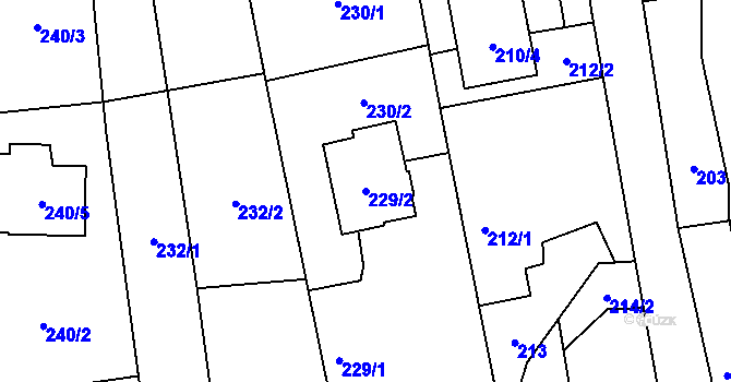 Parcela st. 229/2 v KÚ Darkovice, Katastrální mapa