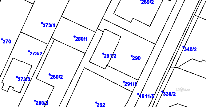 Parcela st. 291/2 v KÚ Darkovice, Katastrální mapa