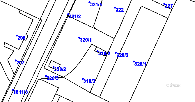 Parcela st. 318/2 v KÚ Darkovice, Katastrální mapa