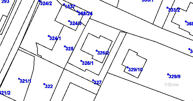 Parcela st. 326/2 v KÚ Darkovice, Katastrální mapa