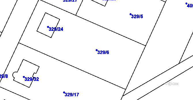 Parcela st. 329/6 v KÚ Darkovice, Katastrální mapa