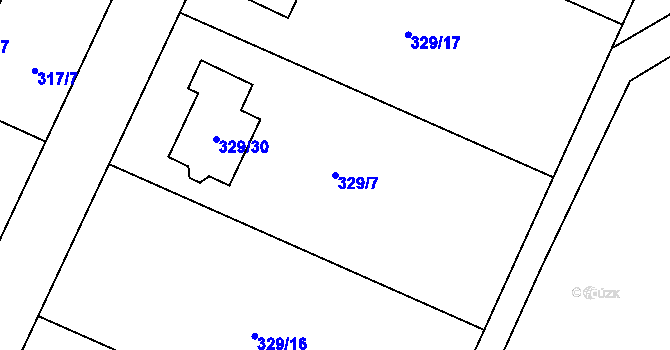 Parcela st. 329/7 v KÚ Darkovice, Katastrální mapa